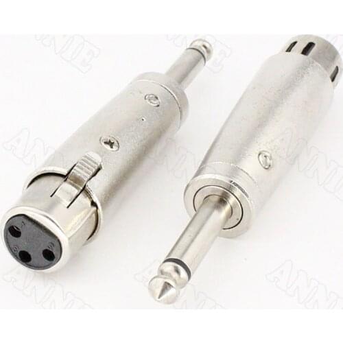 30pcs/lot K3P Three-core Adaptor XLR Female to J Male 6.5mm Mono Track XLR Audio Adapter