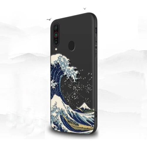 3D Wave Phone Case For Huawei P30 P40 P20 Lite Case Cover For Fundas Huawei P20 P30 P40 Pro Plus P40LITE P30LITE Case Black Cute
