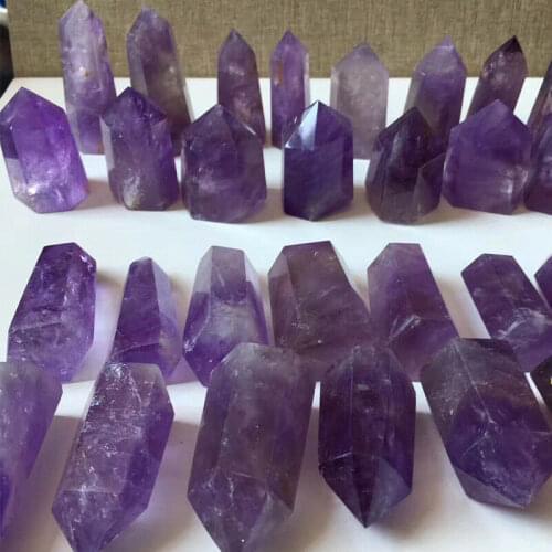 4-6cm Natural Amethyst Purple Crystal Quartz Point Tower Column Healing Reiki Stone