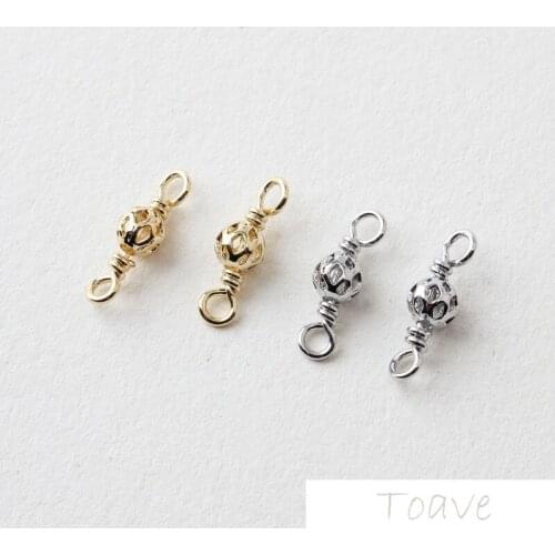 6pcs Vintage hollow double hanging copper plated 18K true gold jewelry DIY beaded accessories pendant material