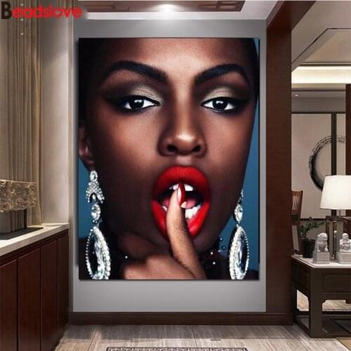 Diamond embroidery full square round drill, mosaic African women rhinestones 5d diy diamond painting Portrait home decoration