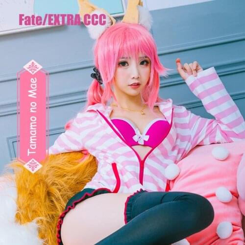 Anime! Fate/EXTRA CCC FGO Tamamo no Mae Sexy Uniform Cosplay Costume Halloween Daydress For Women Full Set Free Shipping