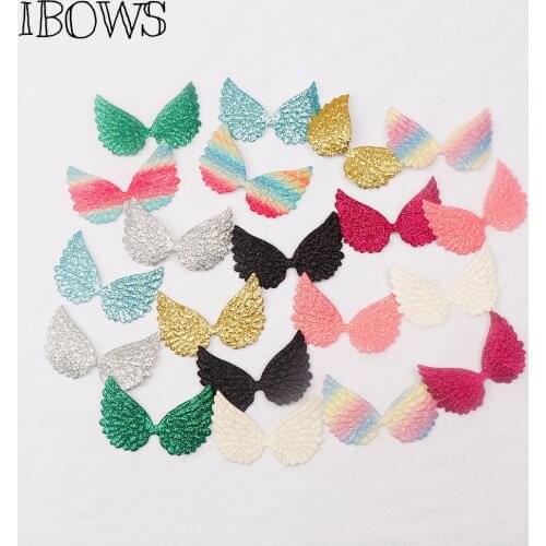20Pcs Glitter Wing Appliques Mixed Padded Shiny/Glittered Angel wing Shape Appliques For Kid DIY Patch Baby Headwere Accessories