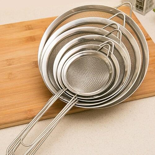 Behokic 3 PCS Stainless Steel Fine Mesh Strainer Sieve Kitchen Utensils Set 3 Different Sizes 3 5.5 7inch Diameter