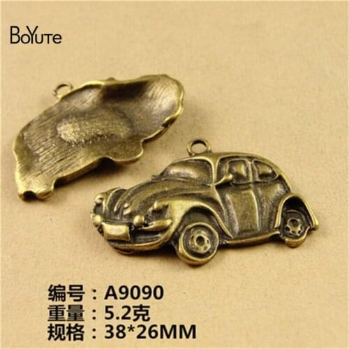 BoYuTe (100 Pieces/lot) 38*22MM Vintage Charms Car Pendant Antique Bronze Plated Fit Bracelets Necklace Diy Metal Jewelry Making