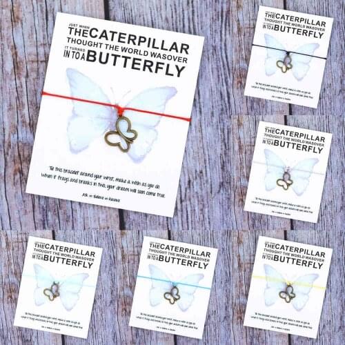 Butterfly Bracelet Butterfly Charm Lucky Red String Princess Bracelets Butterfly Jewelry for Women Girls Jewelry Gifts