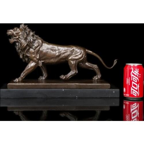 GOOD-TOP COOL -office home LIVING ROOM TOP COOL Decoration--40CM LARGE Wild animal Lion ART FENG SHUI bronze statue sculpture