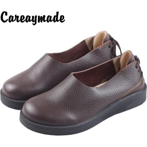 Careaymade-Hotsales,2020 Spring and summer new top layer genuine leather shoes,hand-made antique womens flat shoes,4 colors