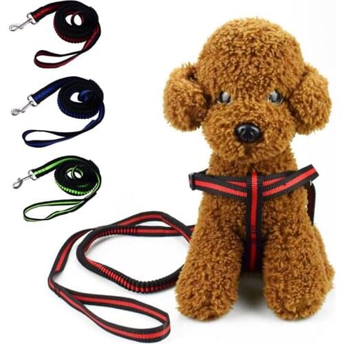 Elastic Pet Cat Puppy Dog Leash Nylon Leash Dog Running Adjustable Collar Rope With Reflective Pet Jogging Stretch Traction Rope