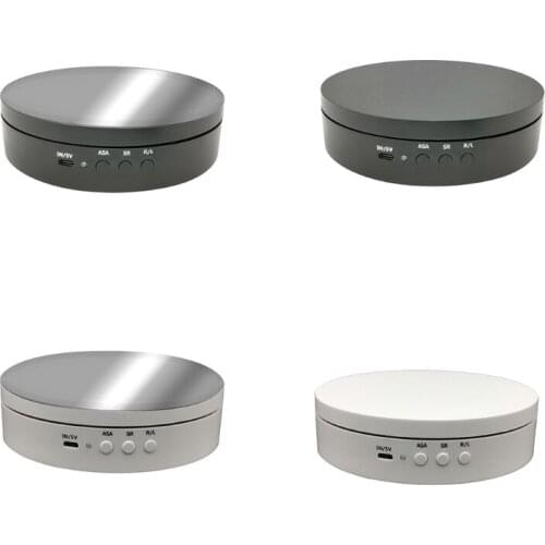 3 Speeds Electric Rotating Display Stand Mirror 360 Degree Turntable Jewelry Holder Battery/USB Display Photography