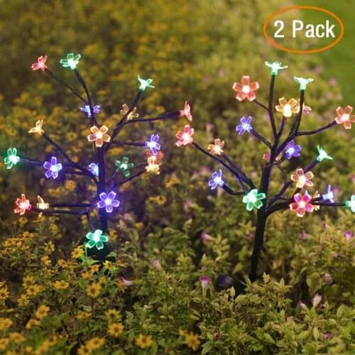 Solar Lawn With Cherry Blossom Lights And Firework String Lights Outdoor Waterproof Christmas Decoration Lights Festival Lights