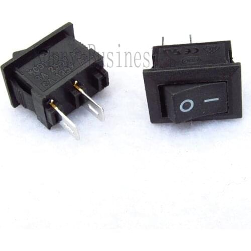 Hot 100 x Copper AC 250V 6A 2 Pin ON/OFF I/O SPST Snap in Mini Rocker Switch