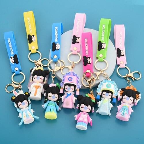 Chinese Ancient Cute Cartoon Lady Fairy Car Key Holder Bag Pouch Decor Pendant