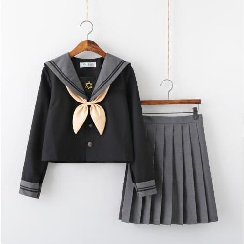 2021 Spring Summer School Girl JK Uniform Set Women Cosplay Costumes Shirt Pleated Skirt Suit Japanese Sailor Uniform