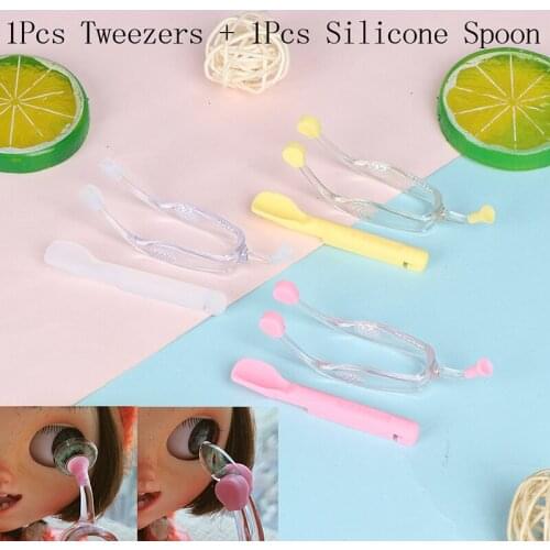 Contact Lenses Wearing Tools Eye Care Contact Lenses Inserter Remover Silicone Soft Tip Tweezer Stick Case Set