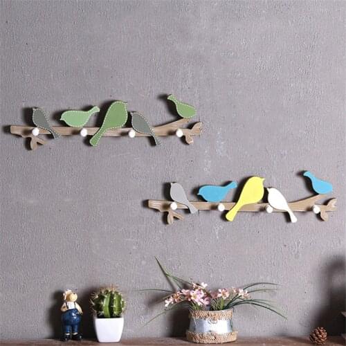 Beautiful Creative Bird Hooks Children Bedroom Hangers Wall Decoration Wall Hanging Clothes Hooks Ornament Crafts