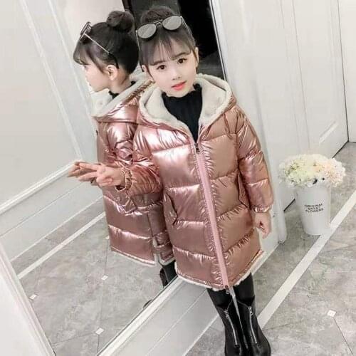 Fashion Newborn Winter Down Cotton Thicken Warm Girl Clothes Long Sleeve Hooded Parkas Kids Outwear For 3T 4 6 8 10 12 Year