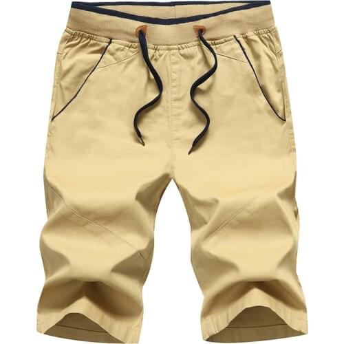 Mens New Style Shorts Men Casual Summer Men Shorts Cotton Beach Homme Bermuda Solid Boardshorts High Quality Elastic Waist 5