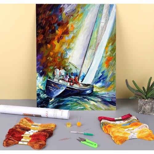 Oil Painting Style West Wind Printed 11CT Cross-Stitch Kit Embroidery DMC Threads Knitting Needlework Handiwork Jewelry