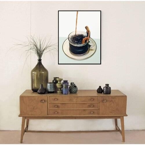 Coffee Abstract Art Wall Canvas Painting Nordic Posters and Prints Wall Pictures for Coffee Shop Living Home Kitchen Decoration