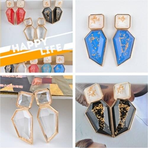 2020 New Hot Fashion Earring Gold Color Resin Irregular Drop Earrings for Women Brincos Earing Wedding Jewelry Girl Gift