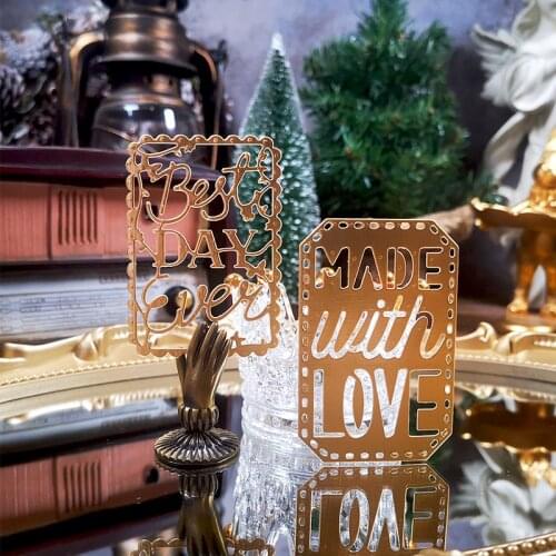 Panalisacraft Christmas Sentiment made with love Metal Cutting Dies Christmas cut die scrapbook Album Paper Card Craft Embossing