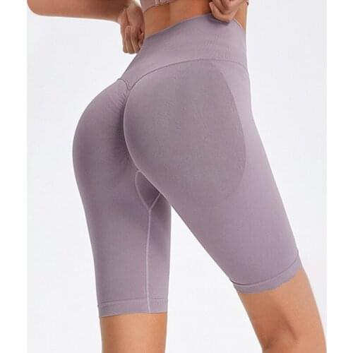 High Waist Sexy Fiteness Leggings Elasticity Quick Dry Five-point Tight Running Sports Shorts
