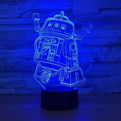 Robot LED 3D Night light USB Colorful Creative Mood Desk Table Decorative Lamp Baby Sleepping Atmosphere Lamp Best Toy Gifts