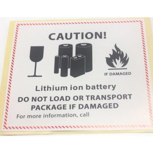 Retail 20Pcs/Lot Self Adhesive Lithium Ion Battery Caution Sticker Security Warning Self-Adhesive Label Device Reminder Sticker