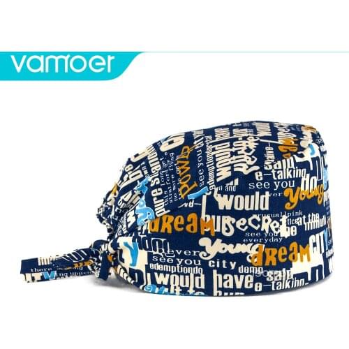 Floral printing pet grooming hat Scrubs cap/hat beauty salon working hat accessories Wholesale prices women and men work hat