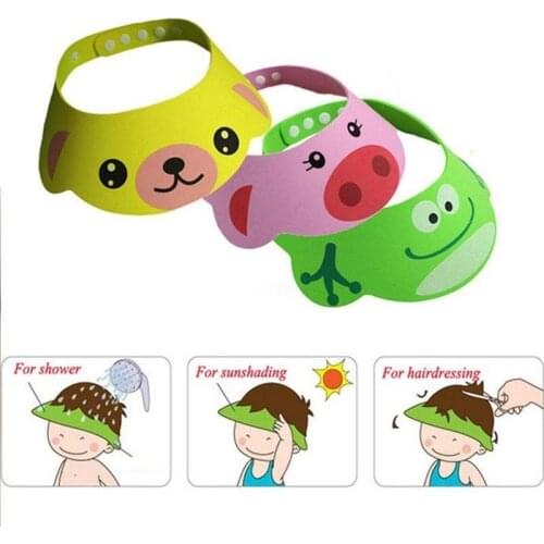 New Baby Shower Cap Wash Hair Kids Bath Visor Hats Adjustable Safe Shield Waterproof Ear Protection Eye Children Hats Infant