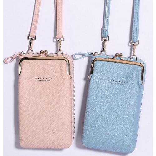 Brand Crossbody Bags Touch Screen Cell Phone Purse Bag Smartphone Wallet Metal Leather Shoulder Strap Handbag Women Bag