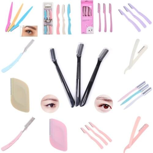 Eyebrow Trimmer Scissor with Comb Facial Hair Removal Grooming Shaping Shaver Cosmetic Makeup Tool Accessories