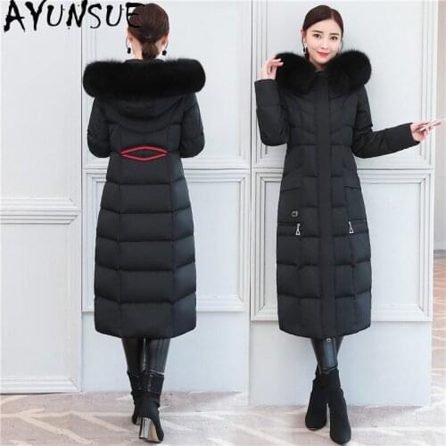 AYUNSUE Fashion Womens Down Jacket Fox Fur Collar Coat Female White Duck Down Woman Parkas High Quality Chaqueta Mujer 2020
