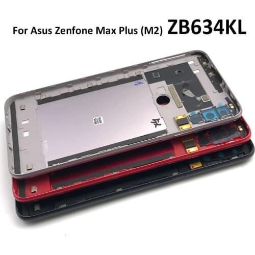10Pcs/Lots For Asus Zenfone Max Plus (M2) ZB634KL A001D Back Battery Door Rear Housing Cover Case With Camera Lens Side Key