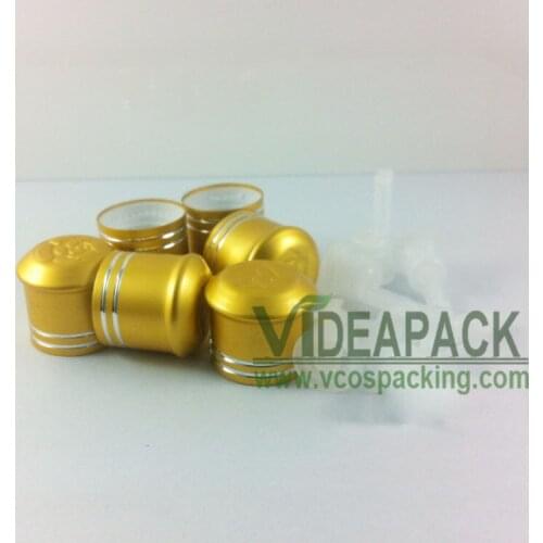 100PCS Gold tangent cap / 18mm neck glass bottle cover 5ml 10ml 15ml 20ml 30ml 50ml 100ml aluminum lid
