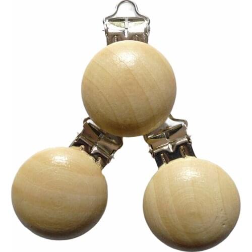 25PCS Nature Solid Wood Baby Pacifier Clips