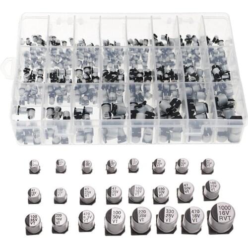 400 24 specifications 1uF 4.7uf 10uf 22uf 22uf 47 100 220 470 -1000uF SMD SMD aluminum electrolytic capacitor accessories boxed