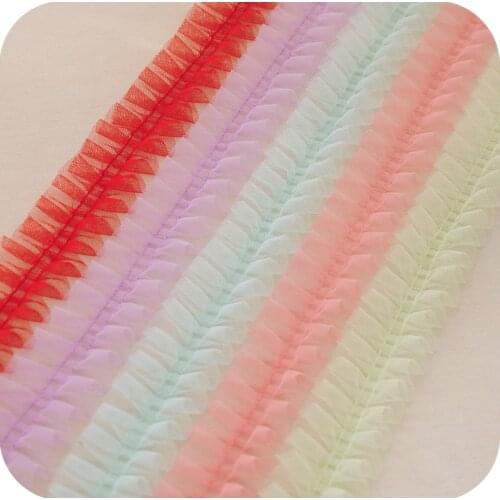 5 Meters 8 Colors Pearl Embroidered Lace Trim Organza Lace Ribbon Handmade DIY Sewing Craft For Costume Hat Decoration