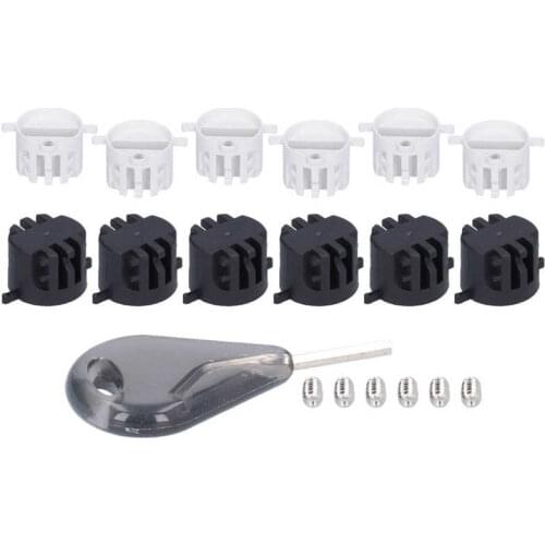 6PCS 5mm Surfboard Foot Rope Round Cup Plastic Surfboard Tail Rudder Slot Style Fin Plugs Plugs Box With Screws Key Wrench