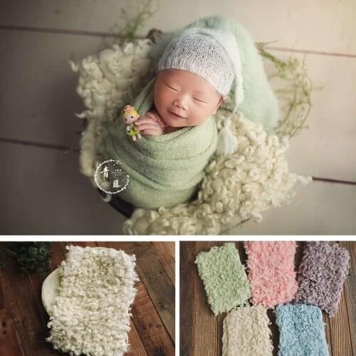 Newborn Photography Accessories Double-Sided Roll Wool Blanket Studio Baby Girl Boy Phoot Shoot Posing Props Fotografie Flokati