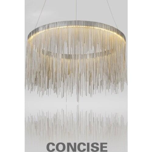 Aluminum Tassel Circular Pendant light For Living Room Dining Room Home Modern Luxury Simple European Style Led Bulb included