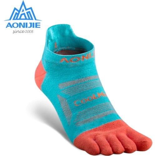 AONIJIE 3Pairs Quick Drying Low Cut Athletic Socks Ultralight Quarter Socks Five Toe For Trail Running Marathon Race E4801 E4802