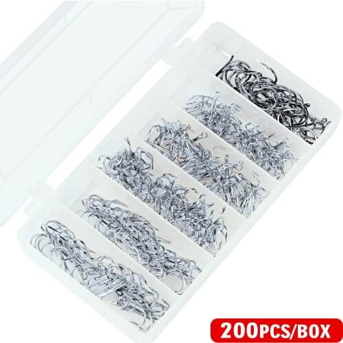Baitholder ! 200Pcs/Box 2#/4#/6#/8#/18-22# Fishing Hooks lure High Qulity Stainless steel Fishing hook Free Shipping