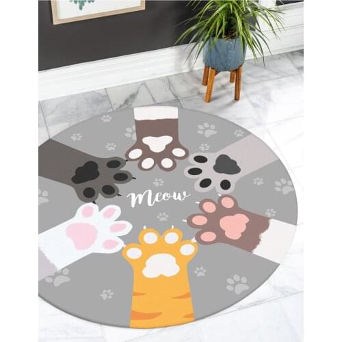 SERESSTORE BrandHousehold Mystic Round Kitchen Rug Non-Slip Sole Soft Texture