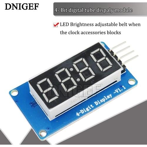 DNIGEF TM1637 4-bit Digital LED Display Tube Module For Arduino 7 Segment 4 Bits 0.36 Inch Clock RED Anode