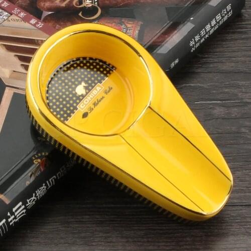 COHIBA Pocket Ashtray Mini Ceramic Cigar Ashtrays Portable Outdoor Ash Tray Small Luxury For 1 Cigars Ashtray Holder Stand