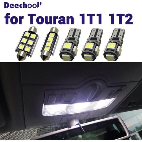 17x Error Free Interior dome light kit+License Plate lights bulbs for Volkswagen for VW Touran 1T1 1T2 (2003-2010)