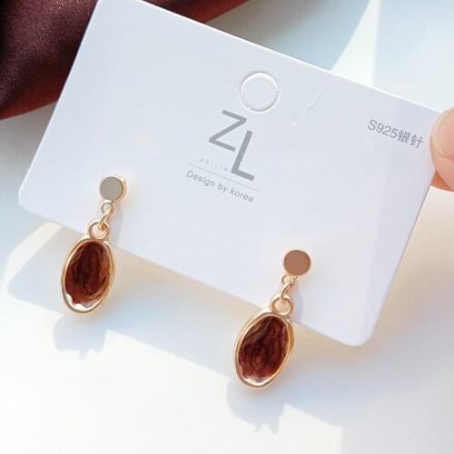 2020 Korean Baroque Geometry Drop Earring for Women Simple High Qulity Ins Matte Texture Temperament Enamel Earrings Jewelry