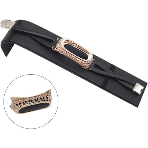Leather Strap Bracelet for Xiaomi Mi Band 3 Mi Band 3 Strap With Steel Case Smart Bracelet for Mi Band 3 Correa